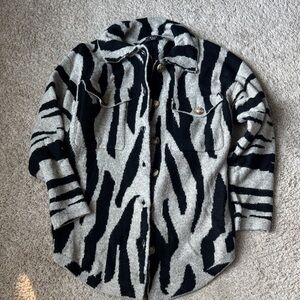 Vici Black and Cream Knit Jacket